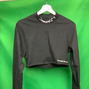 Petals and Peacocks Through The Wire Crop Top Sz S